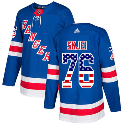 Adidas Rangers #76 Brady Skjei Royal Blue Home Authentic USA Flag Stitched NHL Jersey